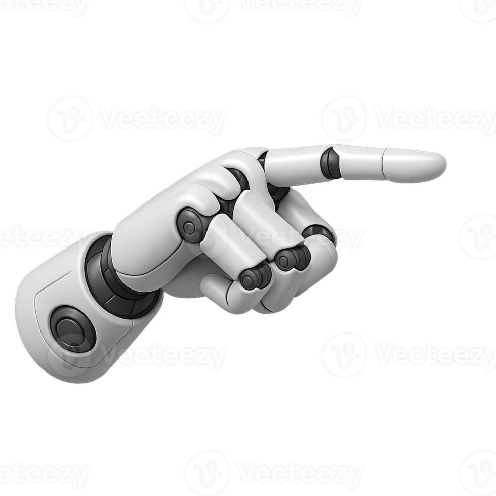 Detailed Illustration of a Futuristic Cyborg Hand Making a Gesture png