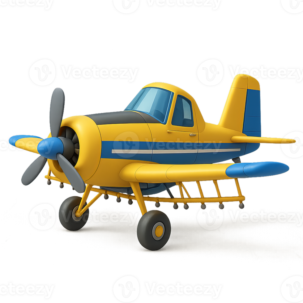 3D Simple Agricultural Aircraft for Farming Use and Visualization png