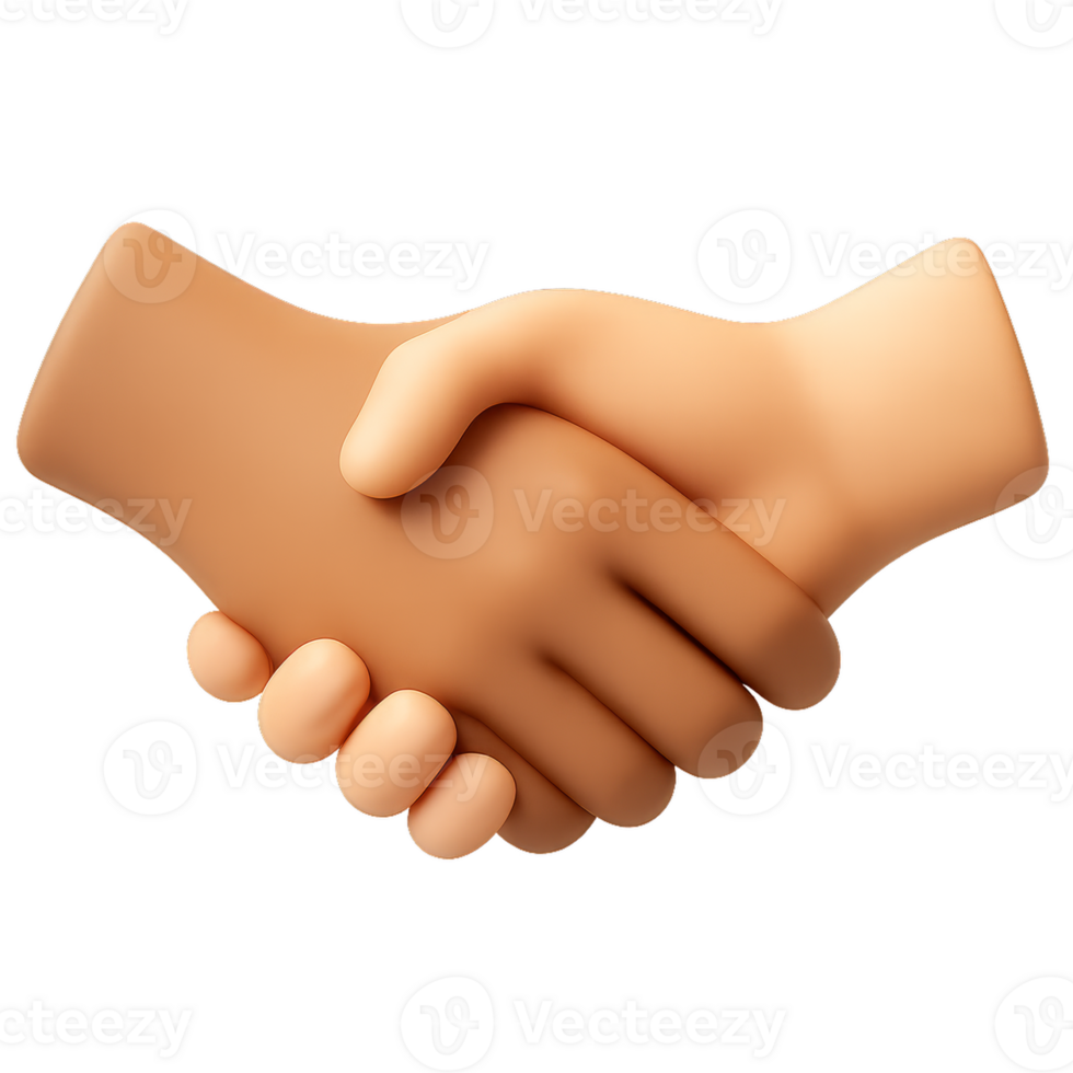 3D Hands Holding Together in Unity and Cooperation Gesture png