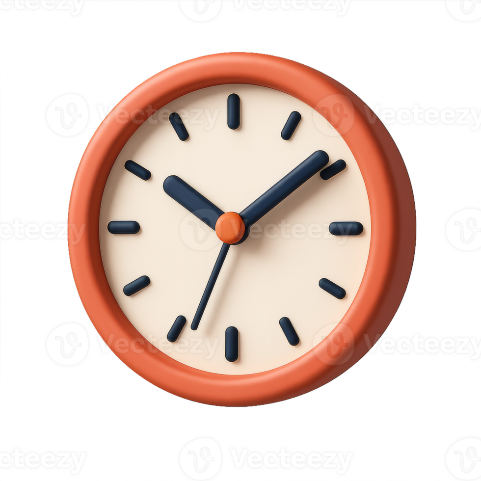 Simple 3D Transparent Clock Design for Modern Decor and Displays png