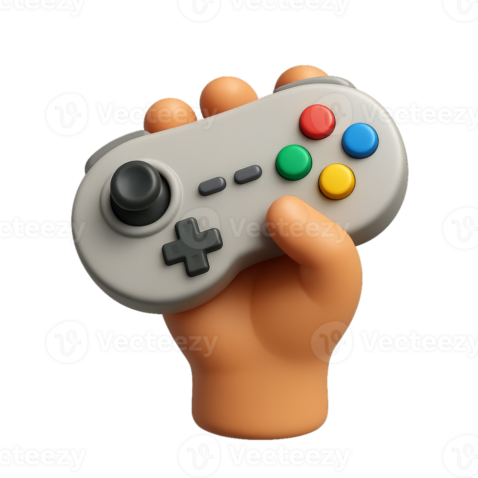 3D Hand Holding Joystick Controller for Gaming and Animation Projects png