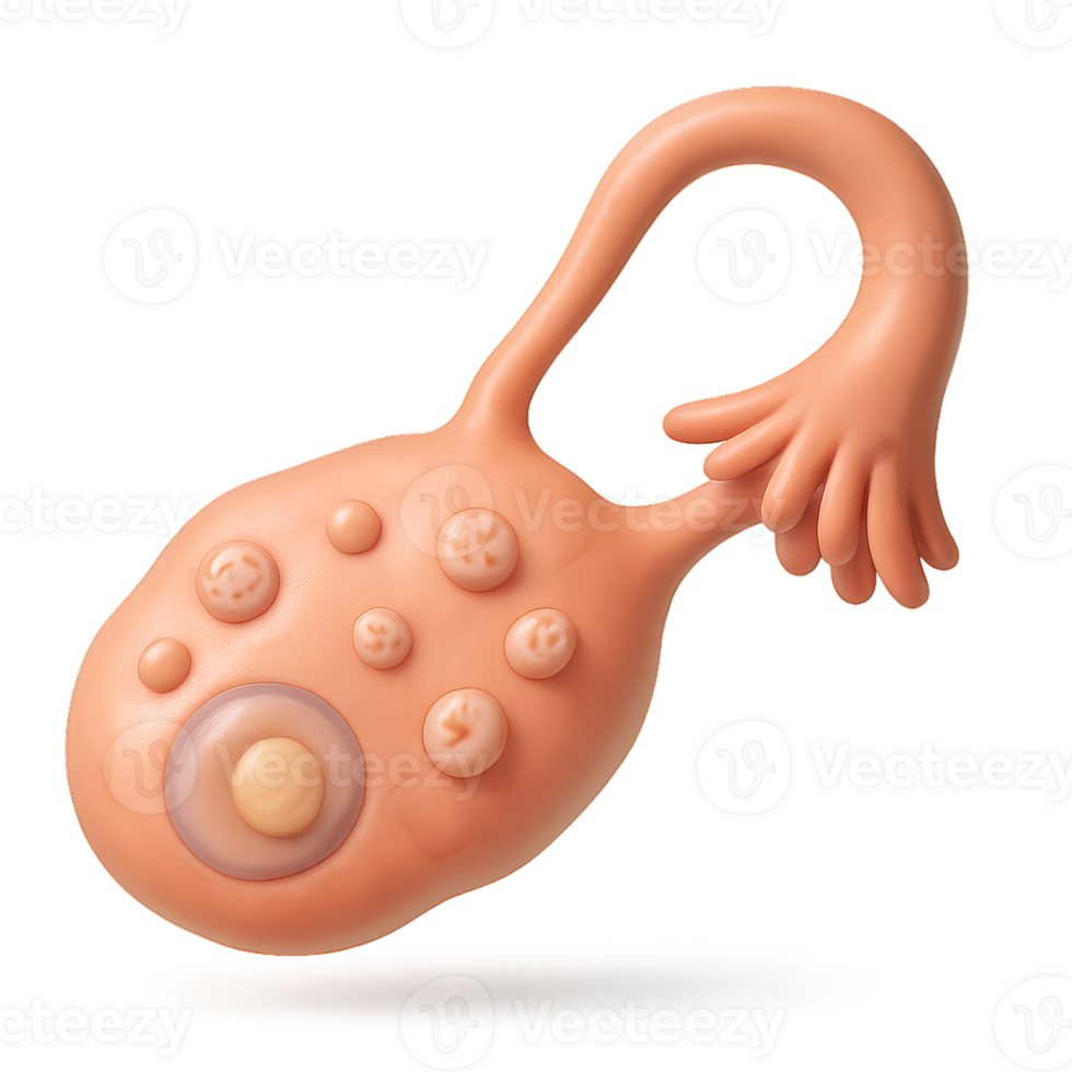 3D Illustration of a Simple Ovary Design for Educational Use png