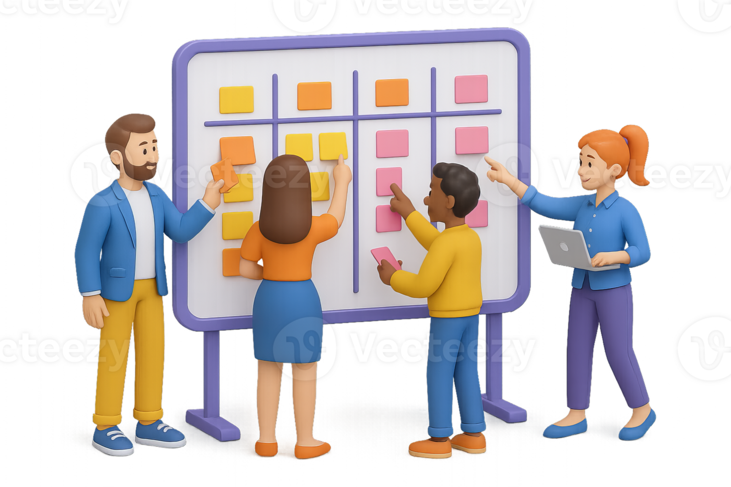 Team Collaboration on Scrum Board for Agile Planning and Organization png