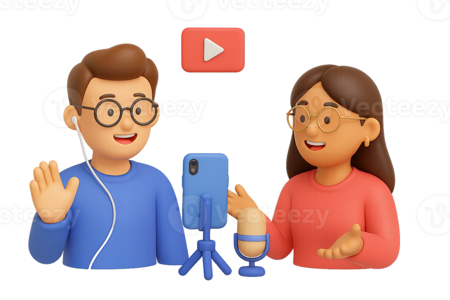 Engaging 3D Characters in a Broadcast Discussion Setup Scene png