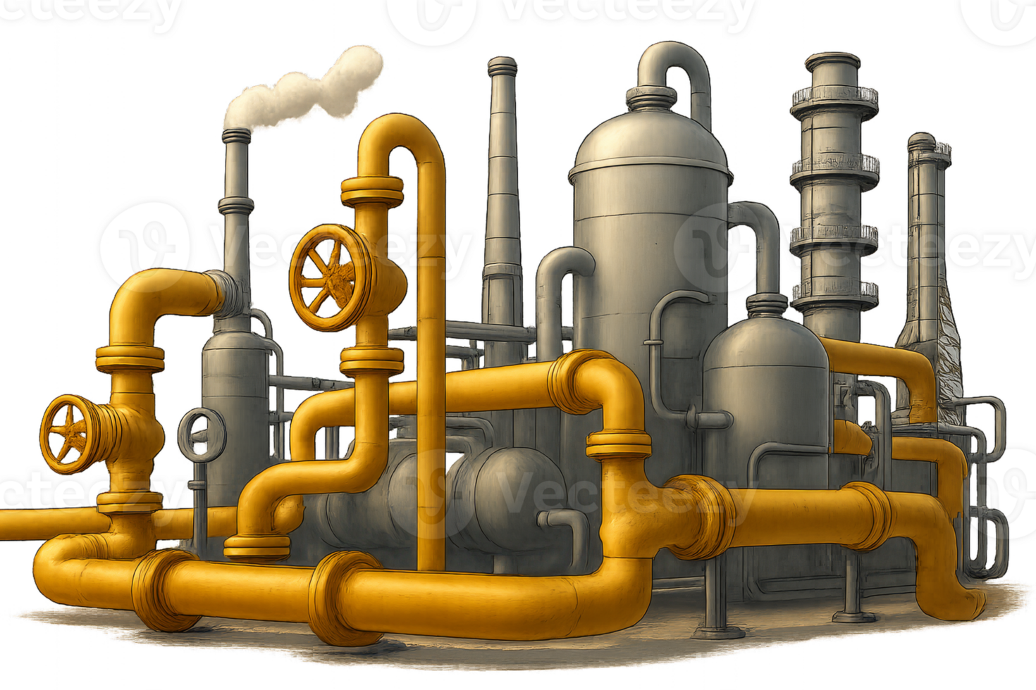 Industrial 3D Design of Simple Pipes and Ducts in a Factory Setting png