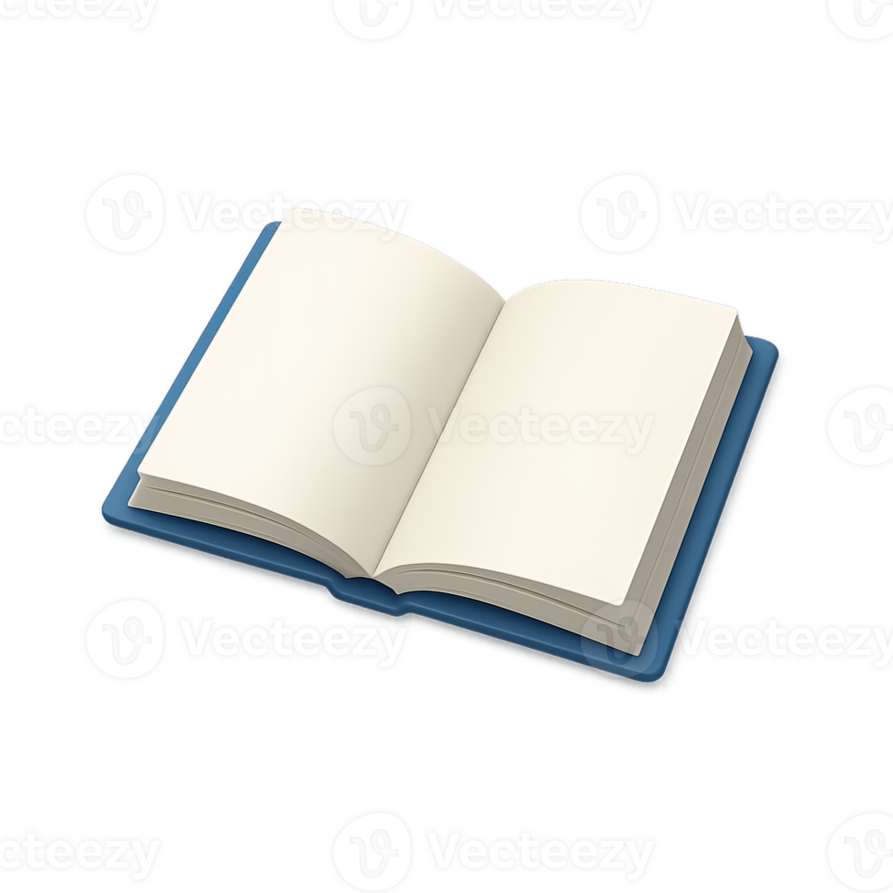 3D Digital Open Book Illustration on a Simple Background png