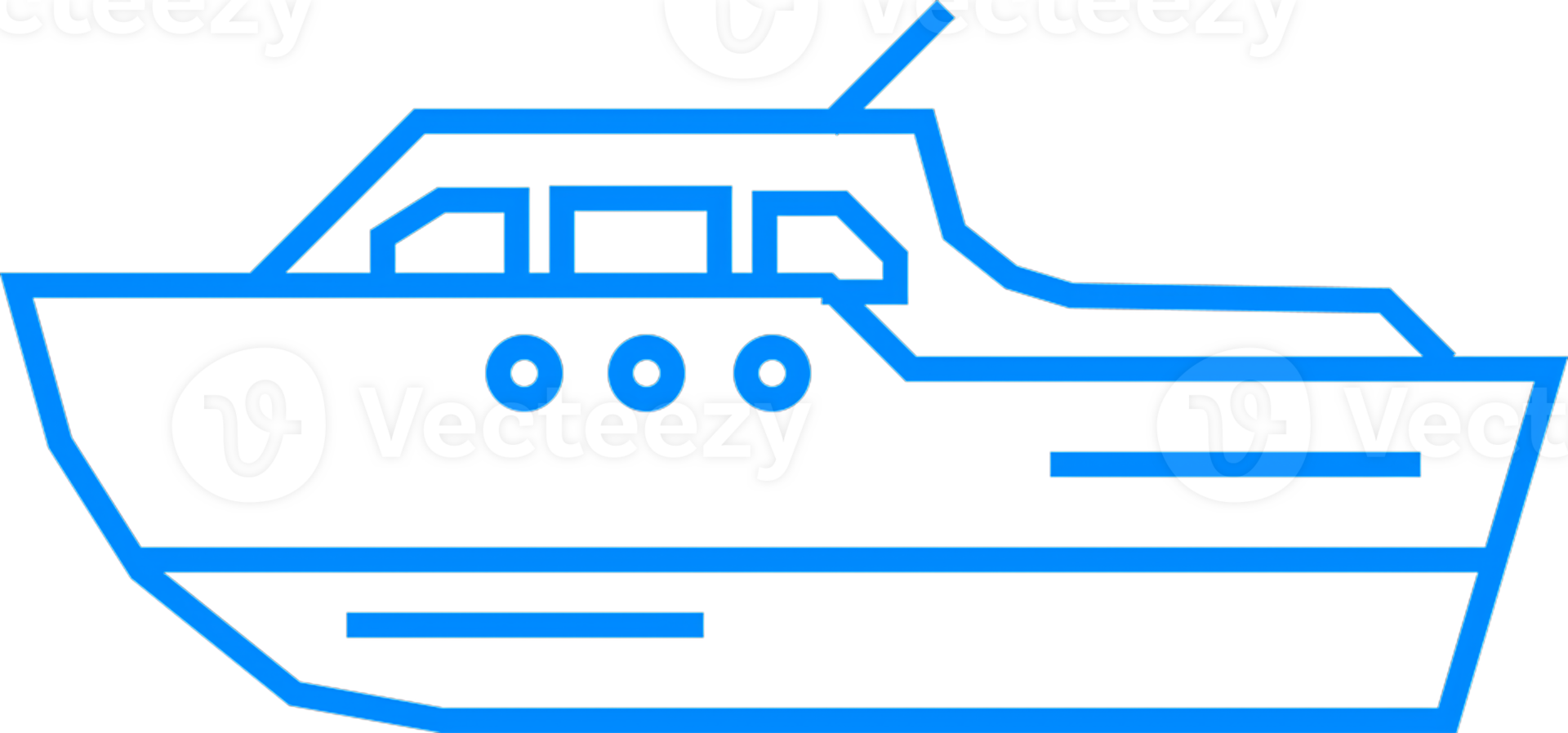 Outline of a Modern Speedboat in Simple Design png