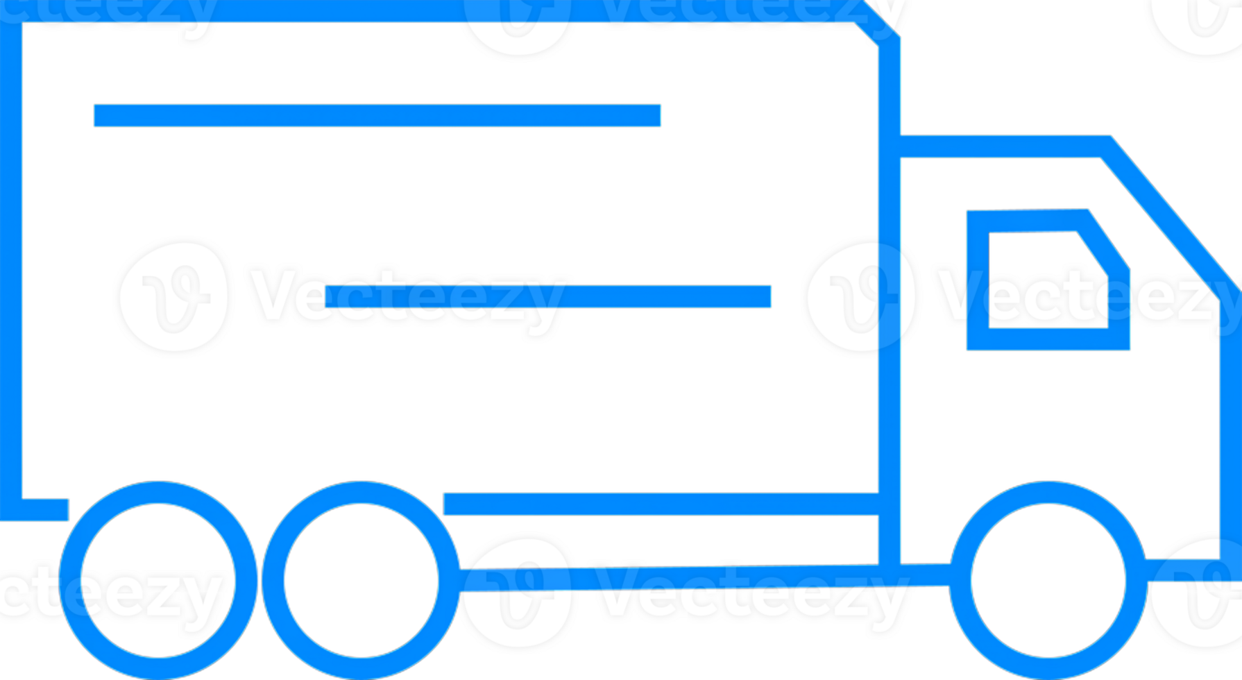 Blue Outline of Delivery Truck for Transport and Logistics Concept png