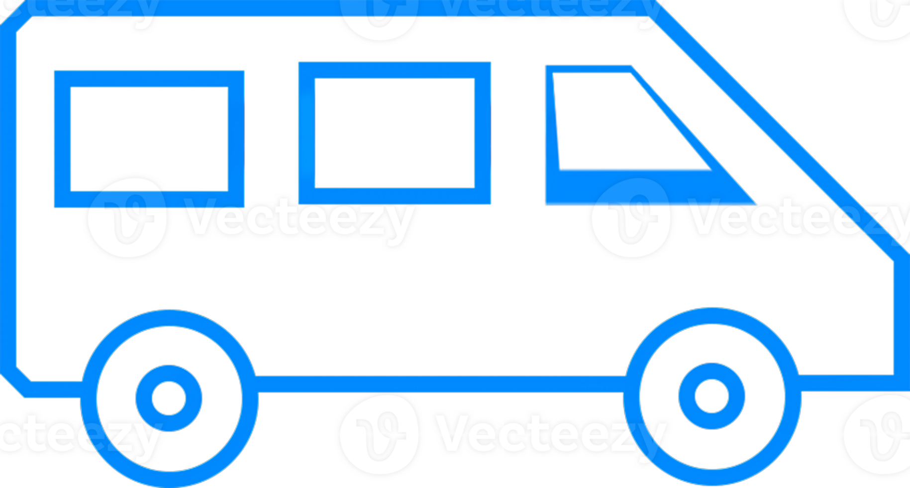 Blue Van Outline Graphic for Transportation and Travel Themes png