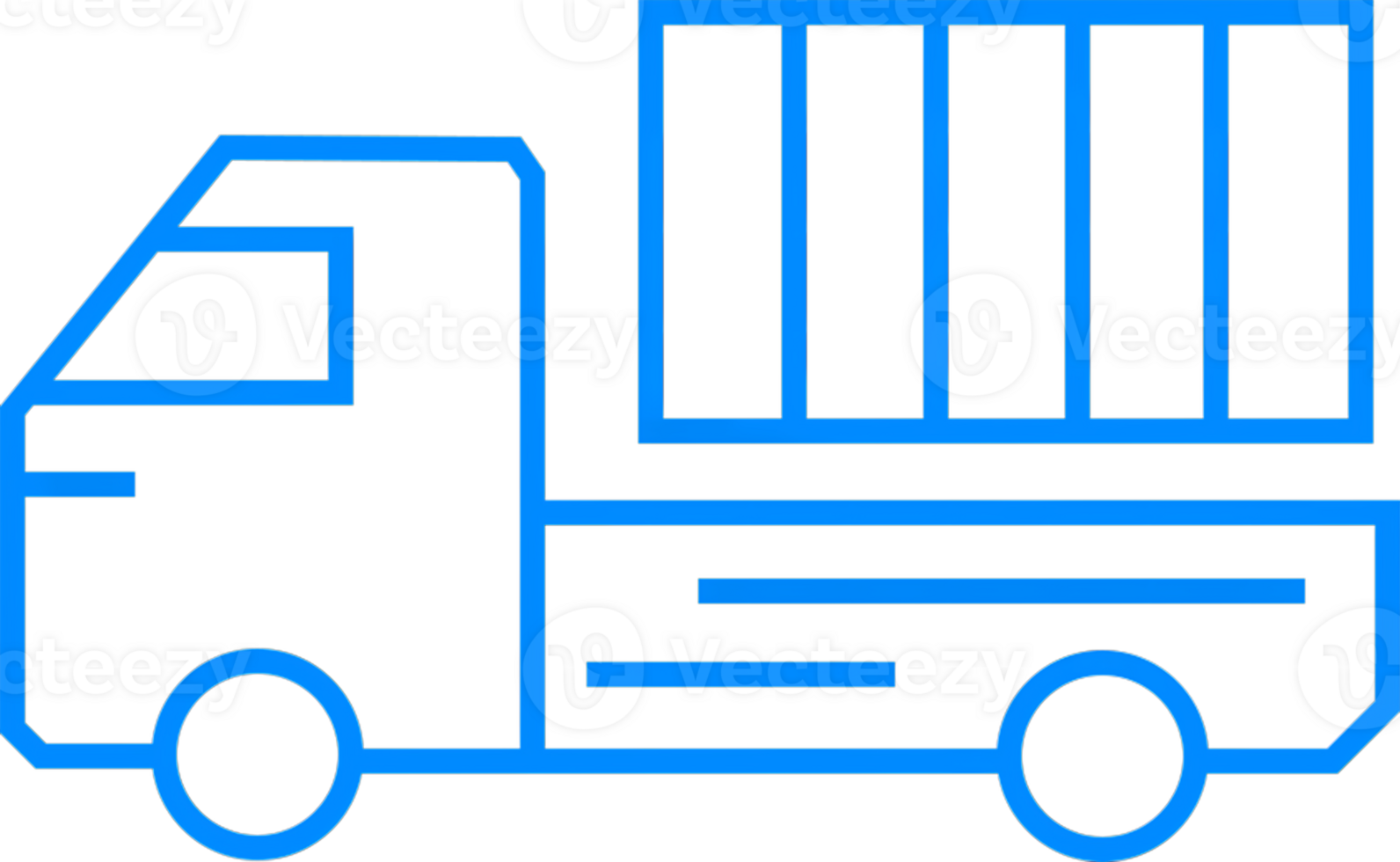 Outline of Delivery Truck with Cargo Boxes for Logistics Concept png