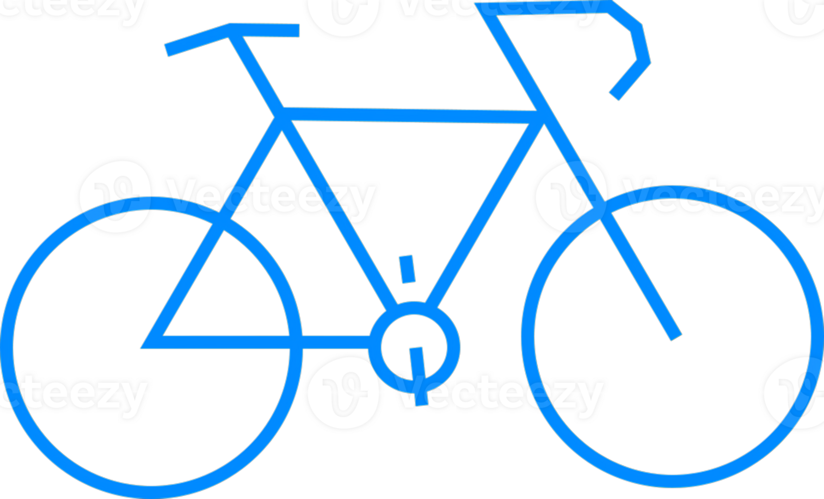 Blue Outline of a Bicycle on a White Background for Graphic Use png