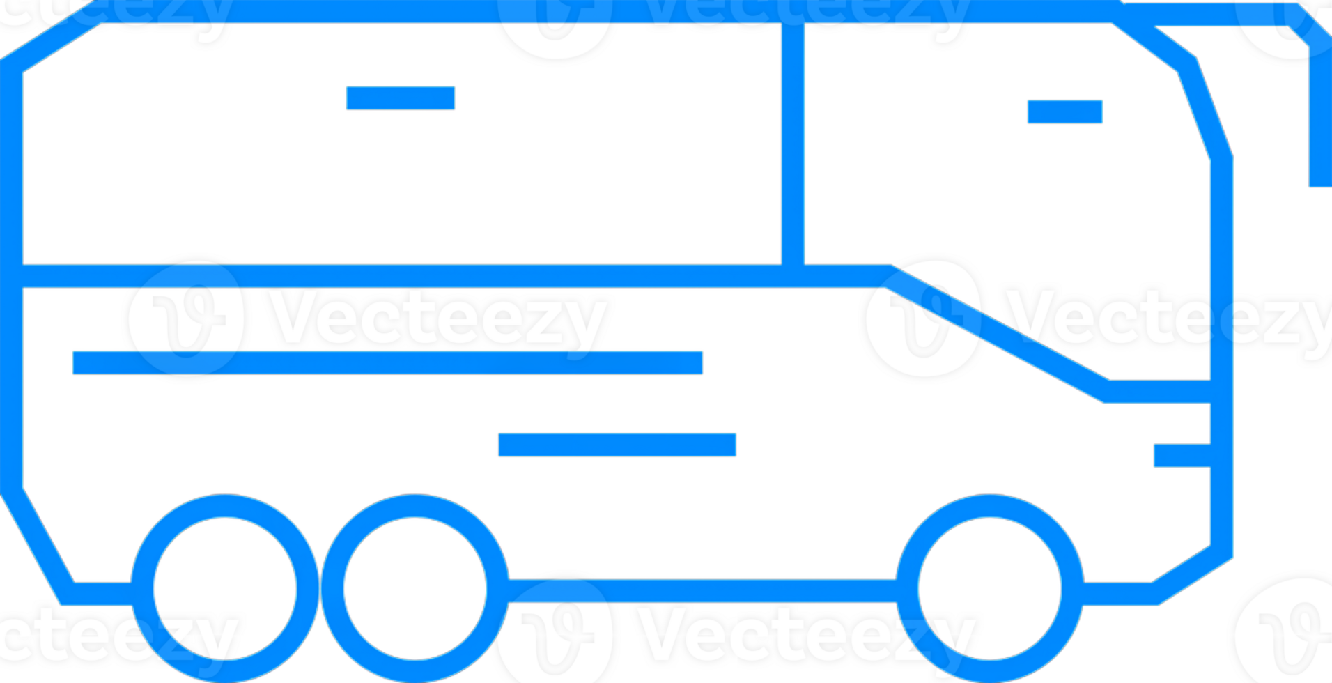 Outline of a Modern Delivery Truck with Simple Blue Design png