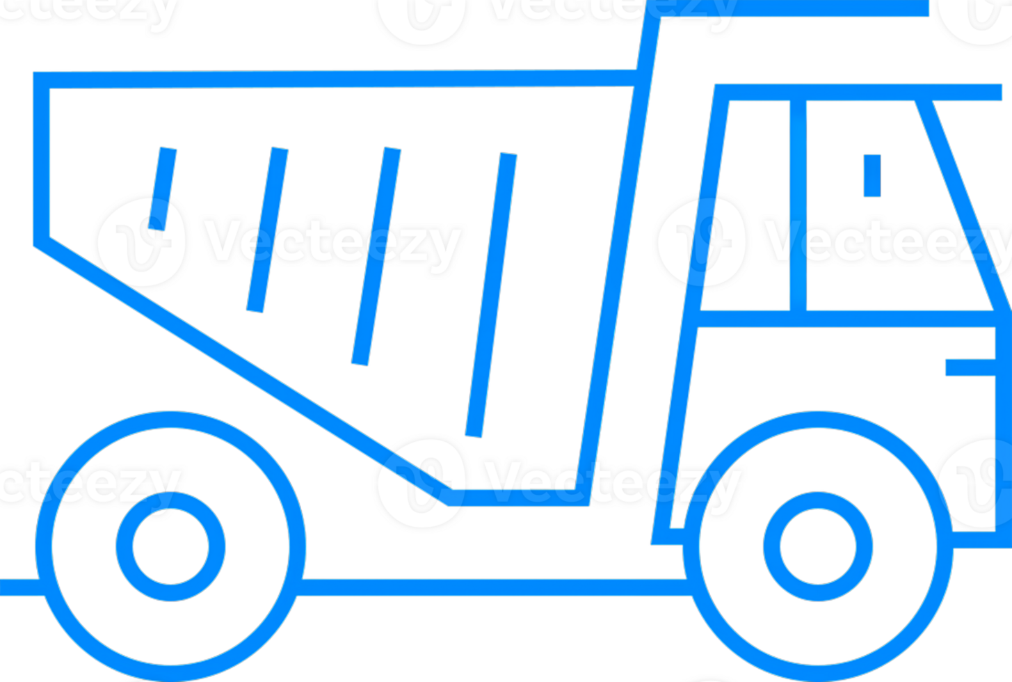 Outline of Construction Truck with Dump Bed on White Background png