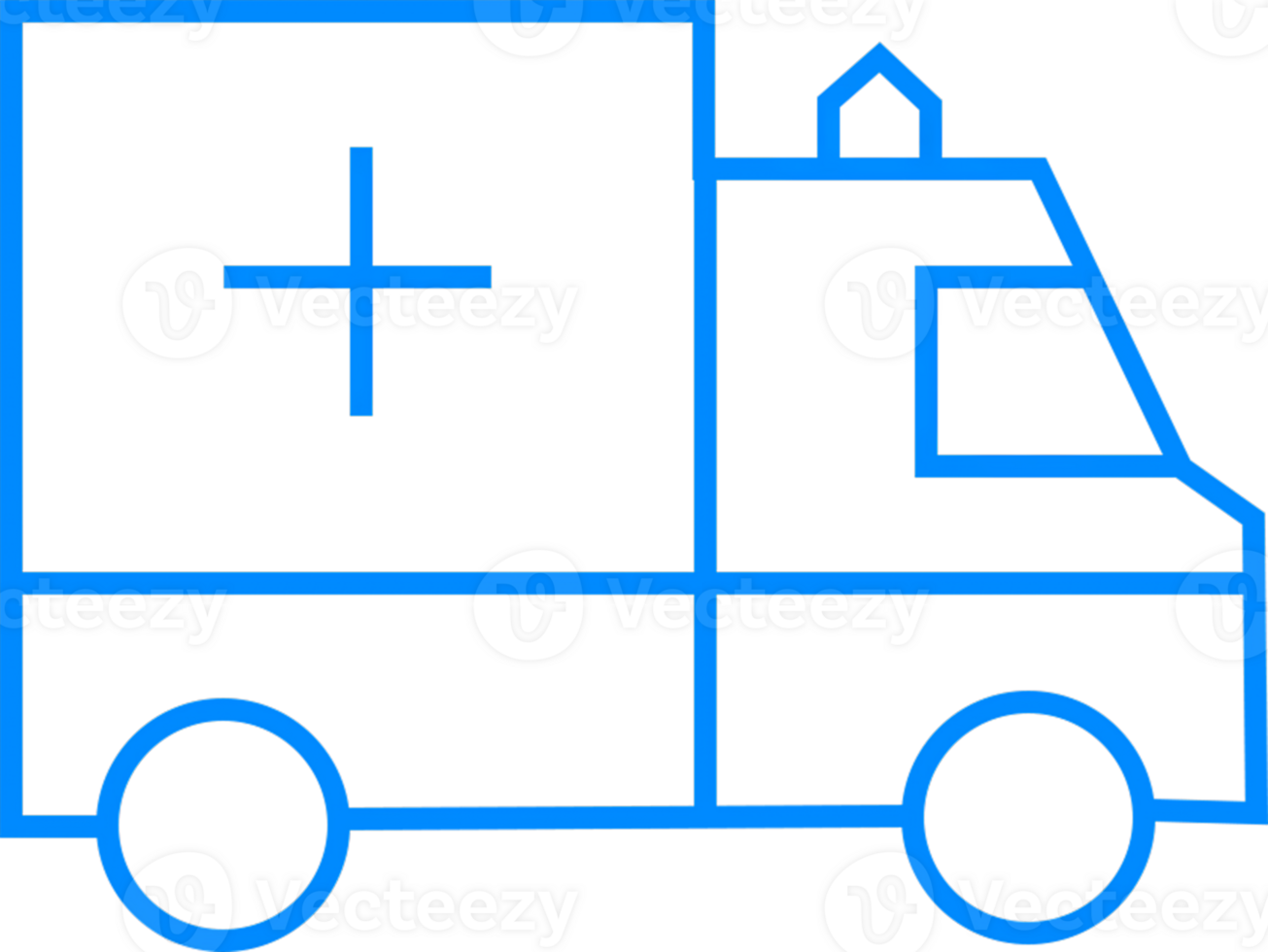 Outline of a Medical Emergency Ambulance Icon in Blue Color png