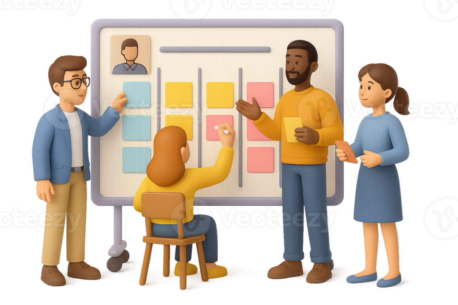 Team Collaboration Scrum Board for Project Planning and Strategy png