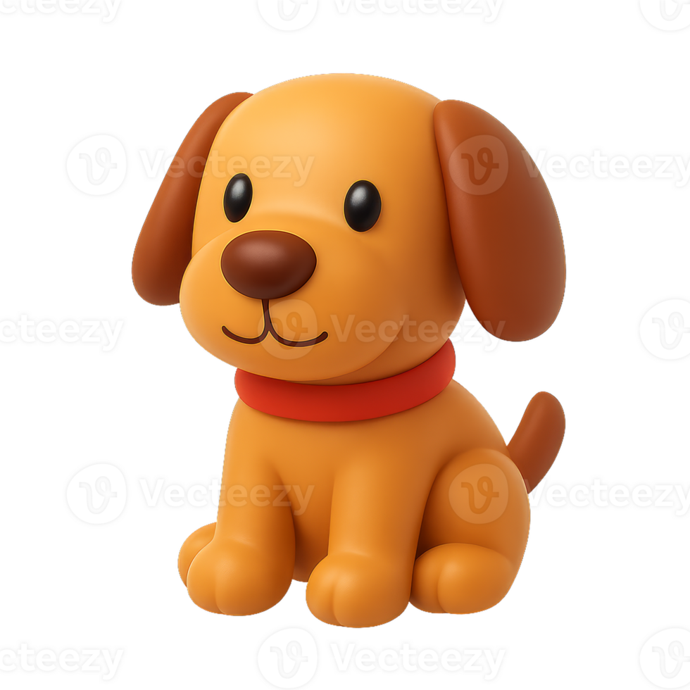 Cute 3D Cartoon Dog Model for Creative Projects and Design Use png