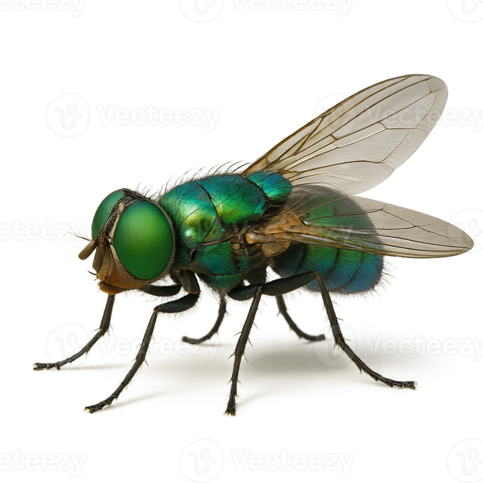 Realistic 3D Greenhead Fly with Detailed Features and Textures png