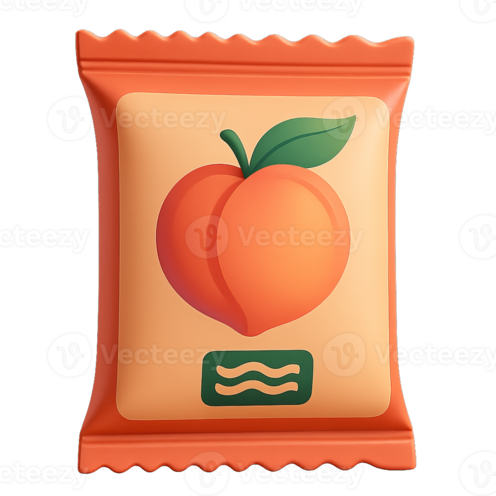 Simple and Distinctive Packaging Design for Peach Snack Product png