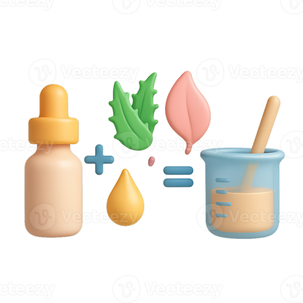 Simple Cosmetic Ingredients Composition in Soft Colors for Formulation png