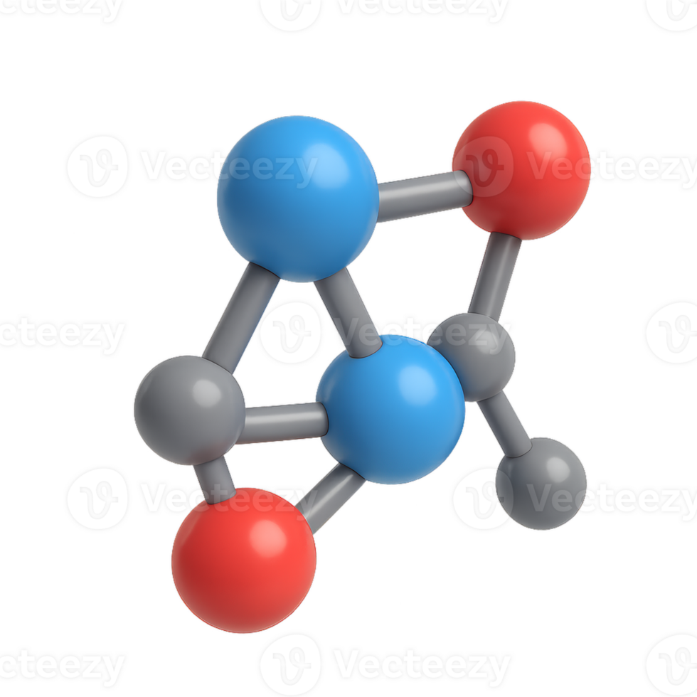 3D Model of Chemical Structure with Colorful Molecules and Bonds png