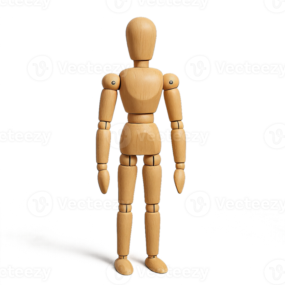 Simple 3D Wood Figure in Natural Photography Style for Composition png