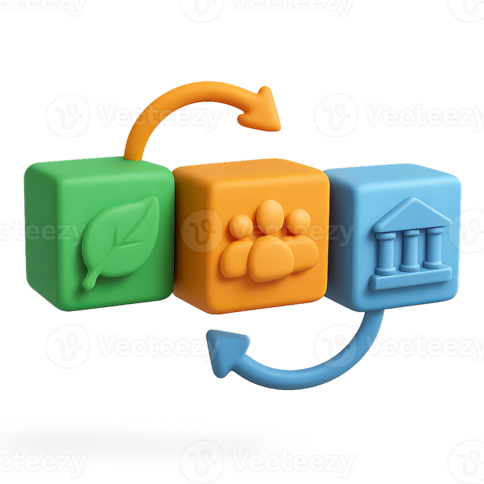 3D Elements for ESG Concepts Featuring Simple Composition Design png