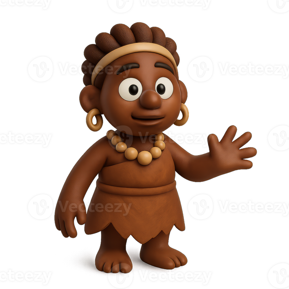 Friendly Cartoon Character in 3D with Simple Design and Vibrant Colors png
