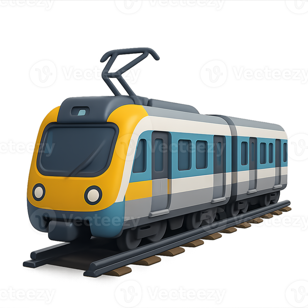 3D Illustration of a Modern Mass Transit System Train Design png