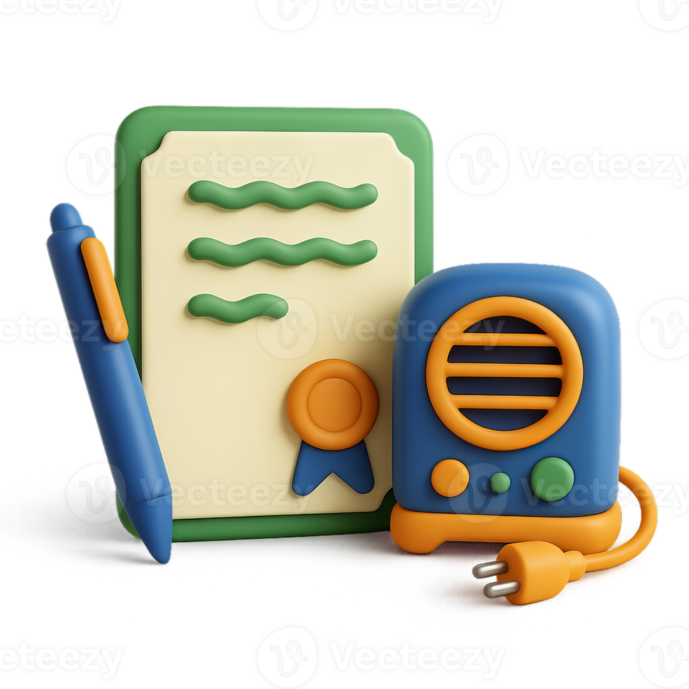 Simple Certification Process with Colorful Product Illustration png