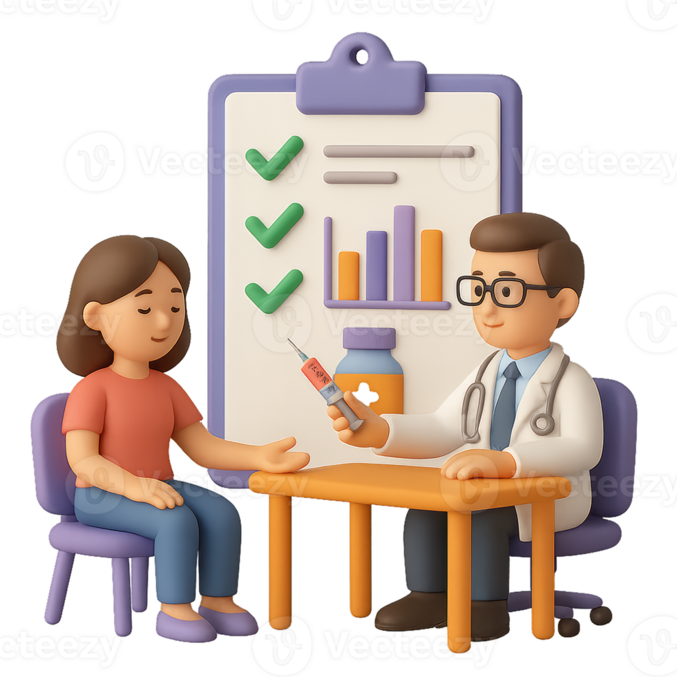 Simple Design of Clinical Trial Process in 3D Illustration png