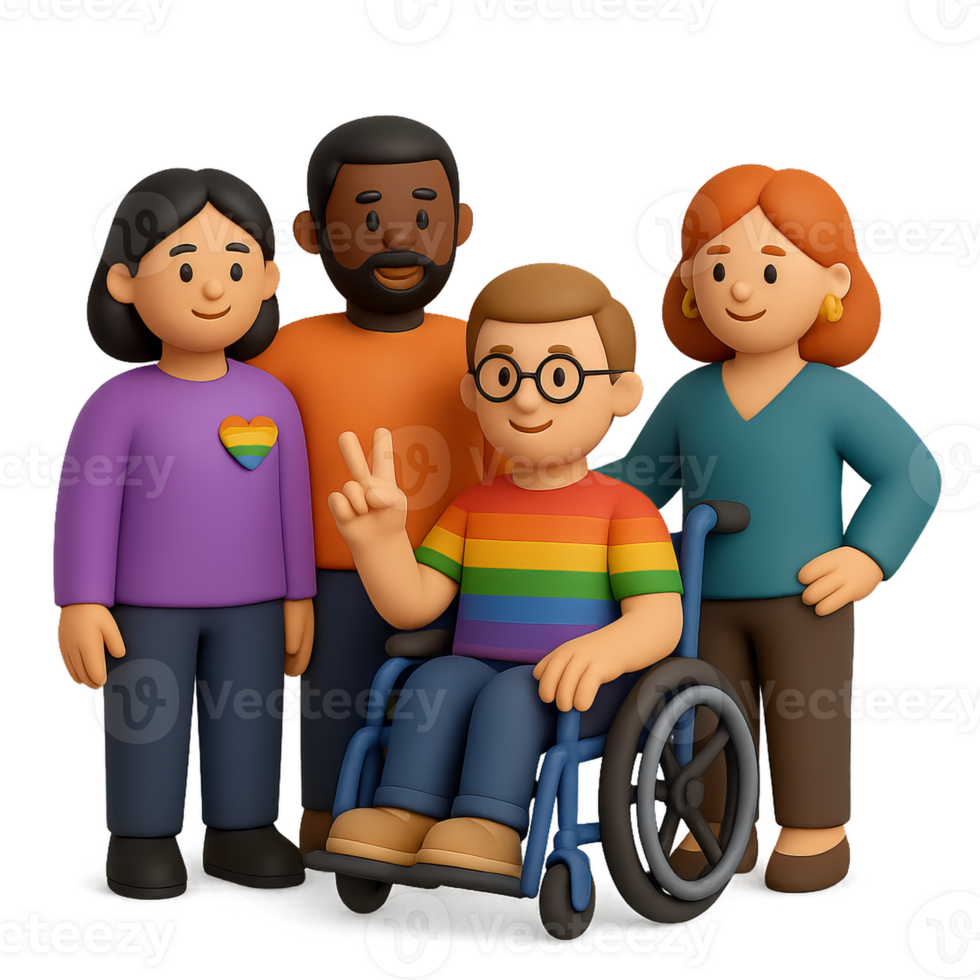 Inclusive Diversity in 3D Character Representation with Simple Design png
