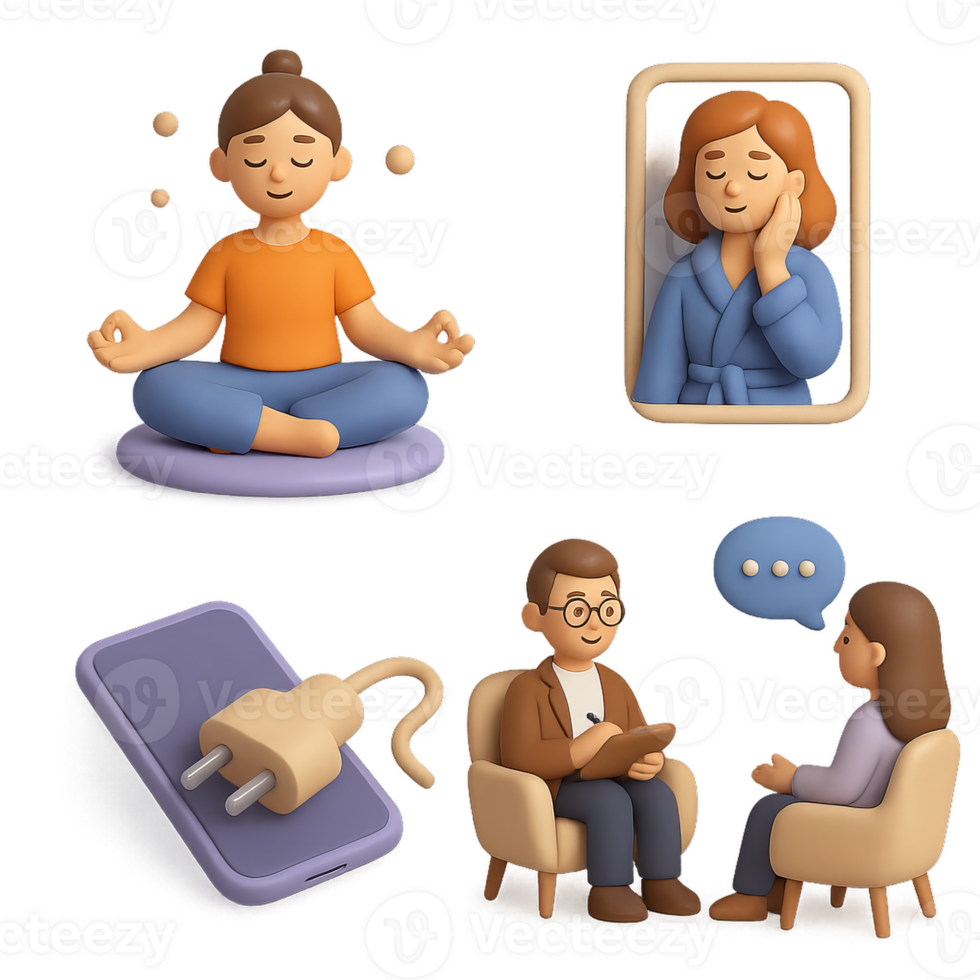 Therapeutic Digital Escape for Mindfulness and Relaxation Techniques png
