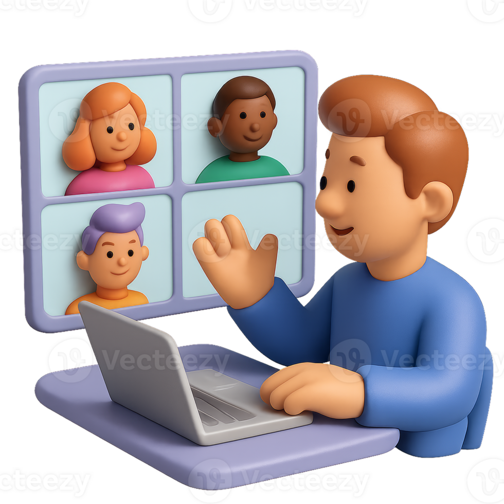 Engaging 3D Virtual Meetings with Simple Avatar Interaction png