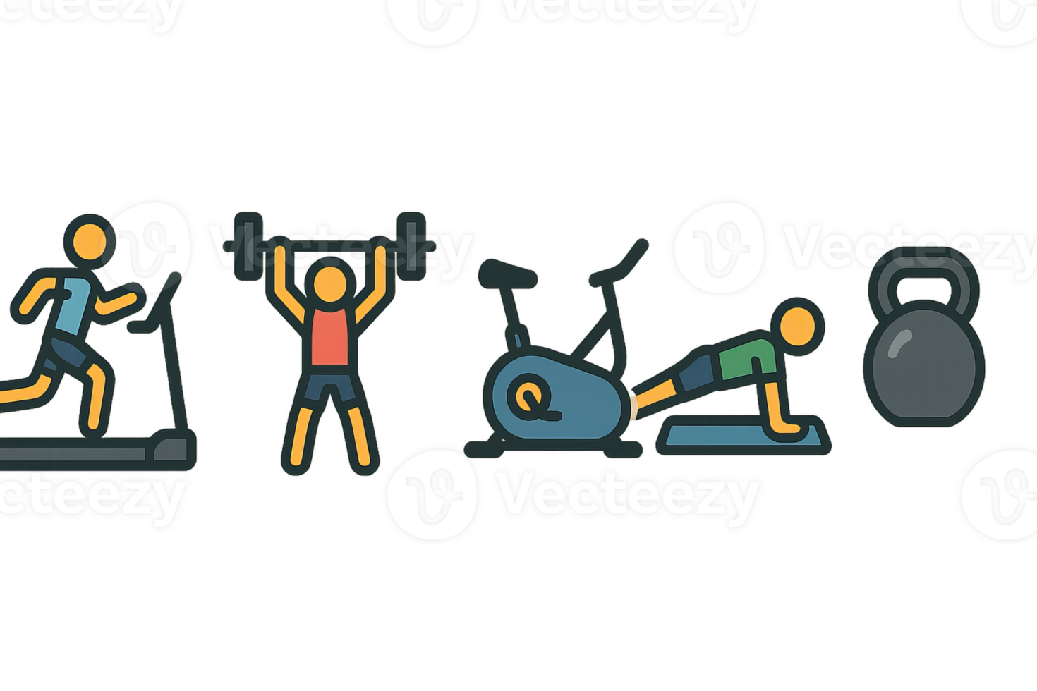 Simple Exercise Icons for Fitness and Workout Representation png