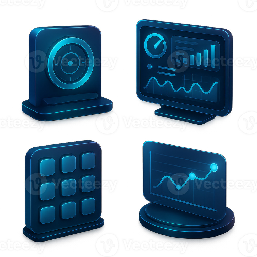 Futuristic 3D Interfaces Design for Modern Digital Applications png