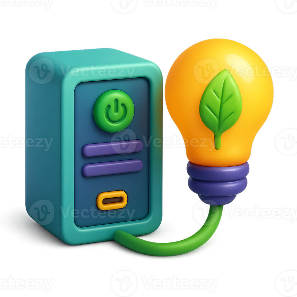 Simple Energy Efficient Computing Concept with Light Bulb Illustration png