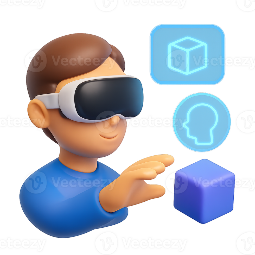 3D Spatial Computing Concepts in Simple Visual Representation png