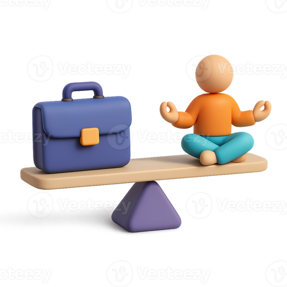 3D Balance Symbolizing Work-Life Harmony and Simplicity Concept png