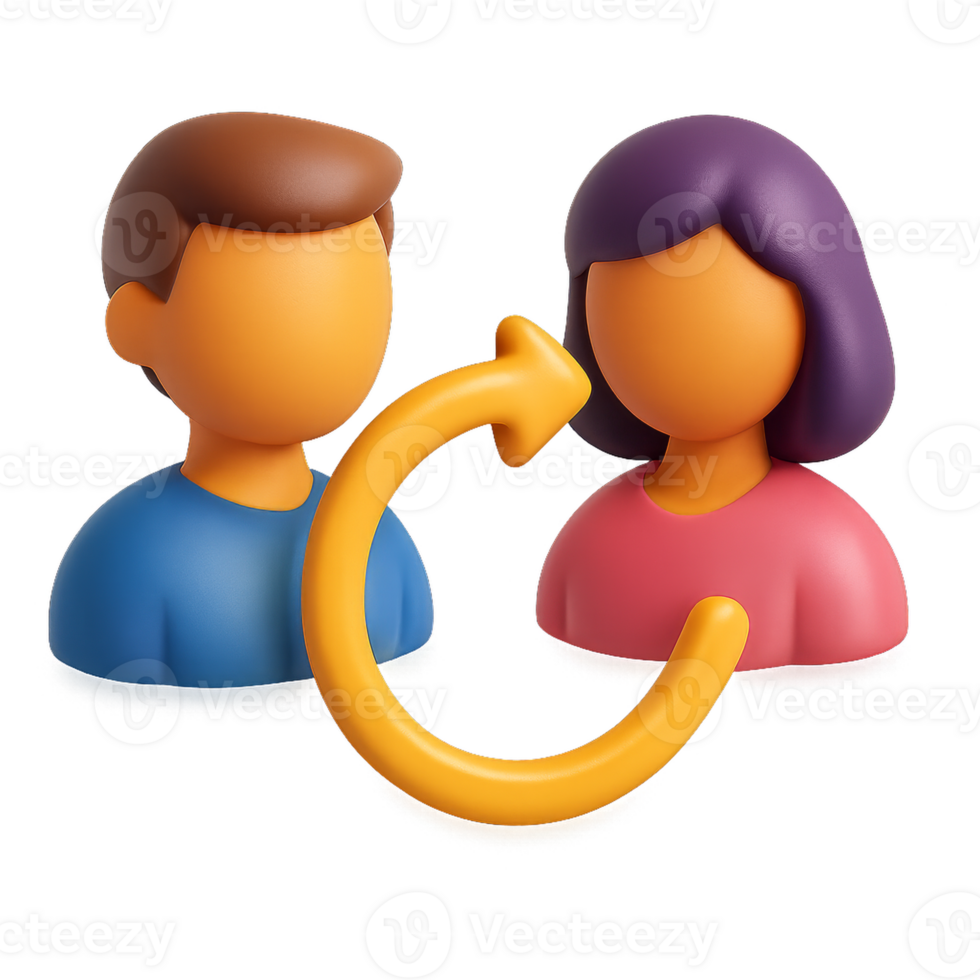 3D Visualization of Simple Connection Between Two Characters png
