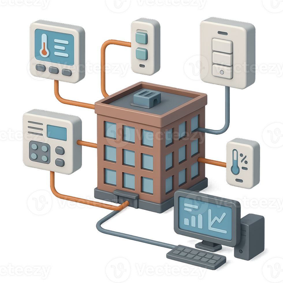 3D Visualization of Building Automation Systems with Simple Design png