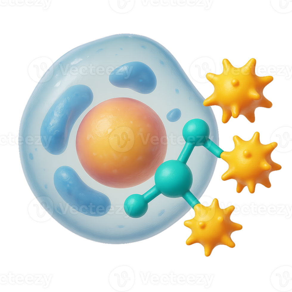 3D Cellular Antioxidant Study with Simple Composition in Bright Colors png
