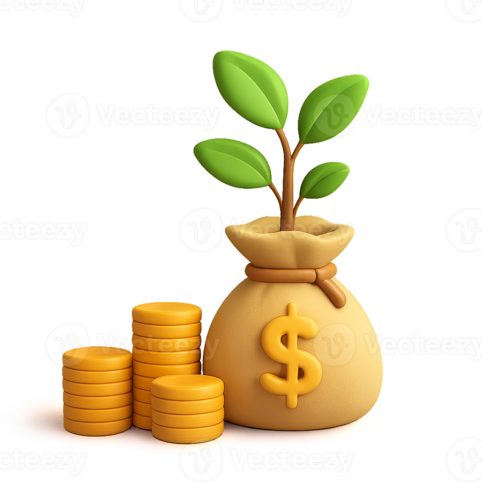 Simple Metaphor for Wealth Growth with Money and Dollar Symbol png