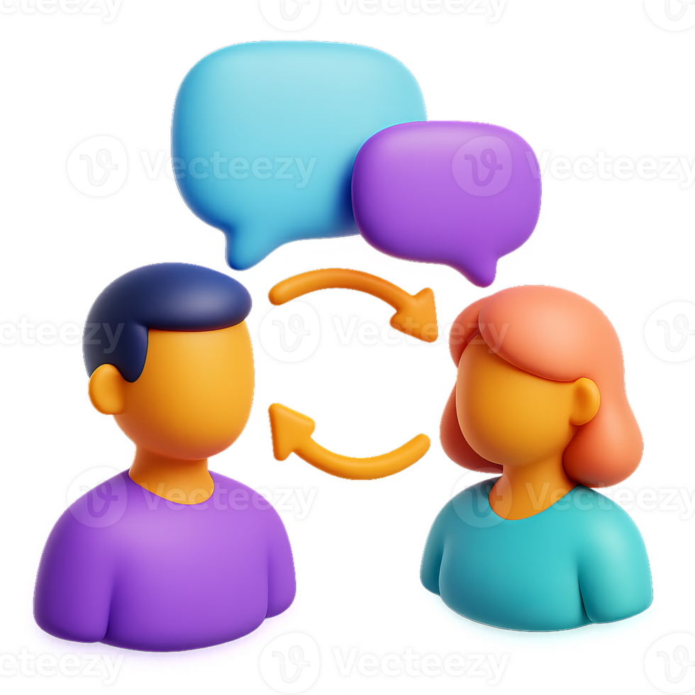 3D Digital Connection between Two People in a Simple Composition png