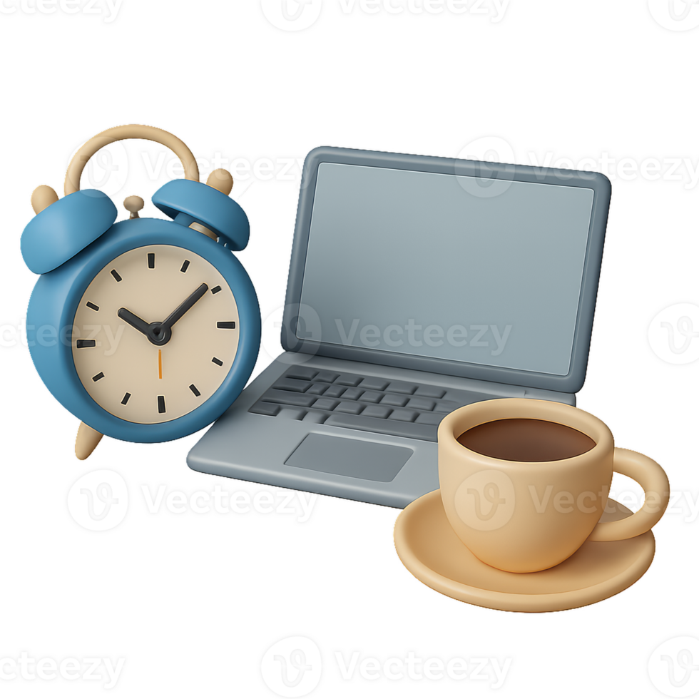 Simple 3D Workspace Setup for Enhanced Productivity and Focus png