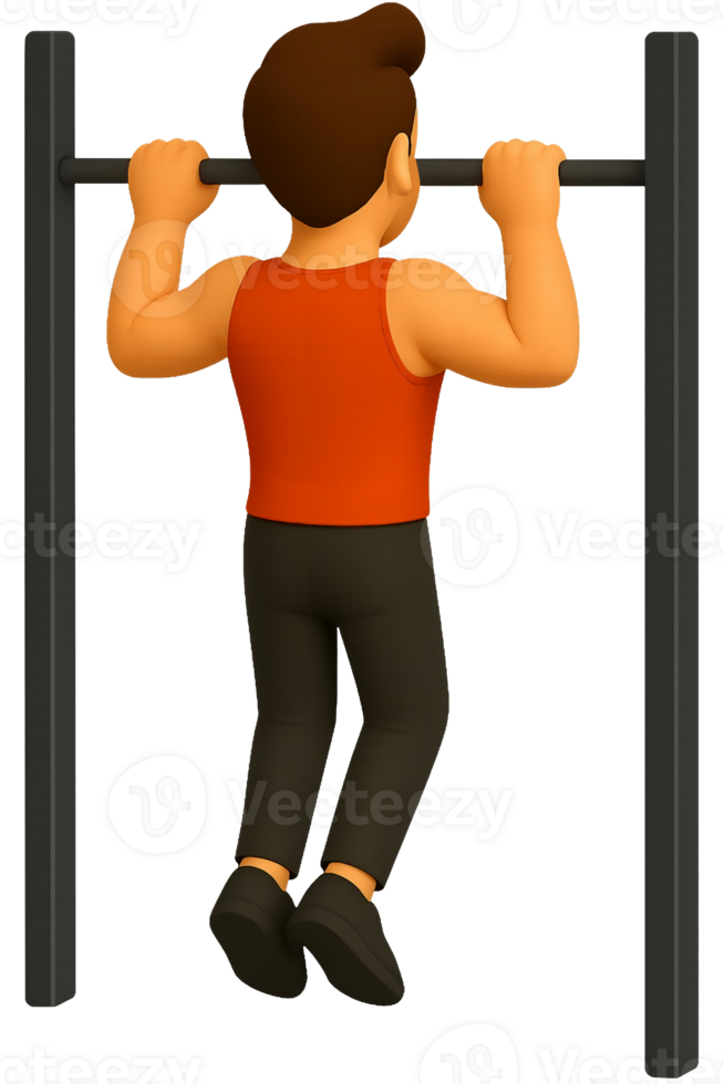 A man is doing pull ups on a pull up bar png
