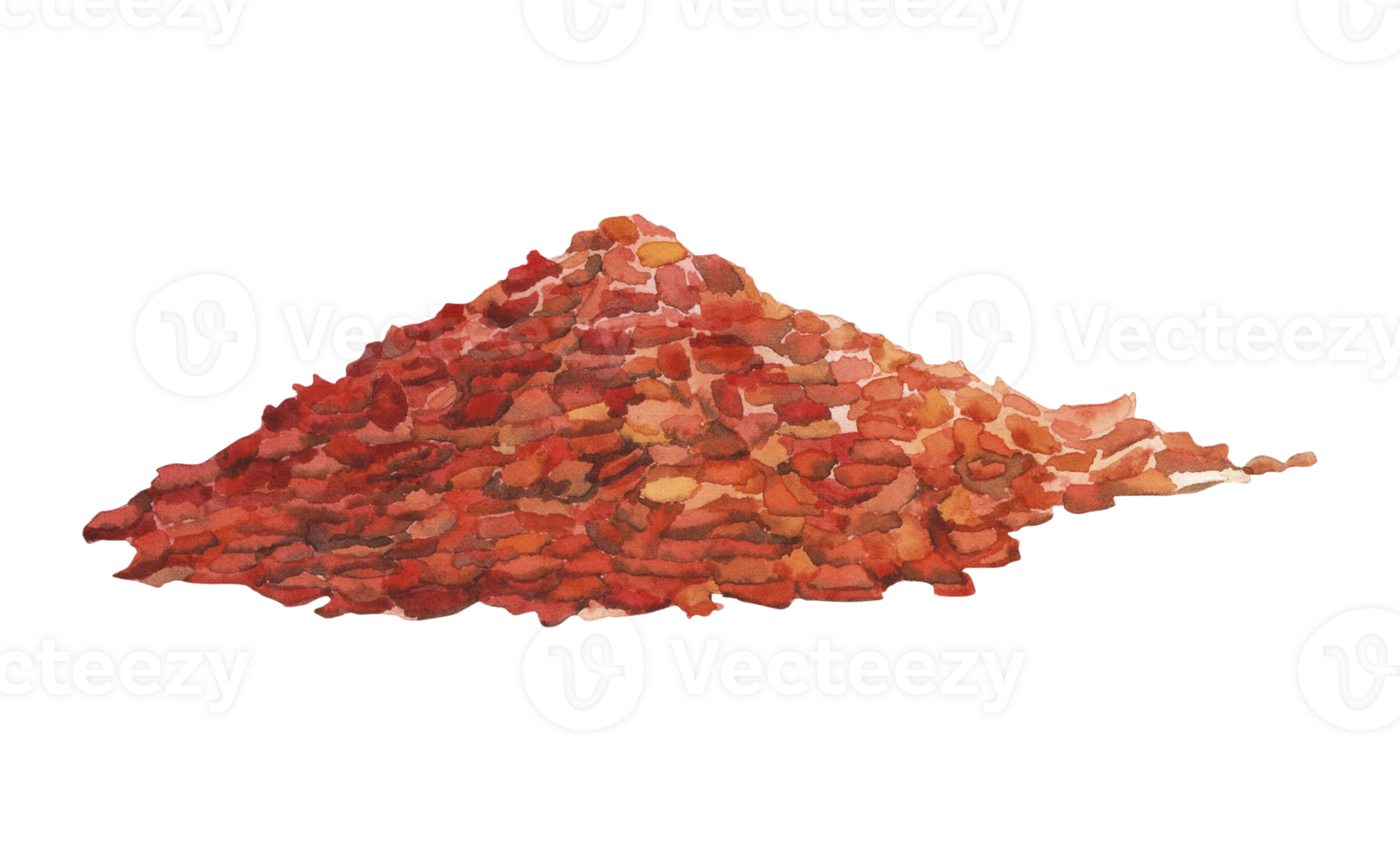 A pile of red hot chili pepper flakes. Watercolor illustration of cayenne pepper spice hand drawn in botanical style. For packaging design, menu, cafe interior, logo, food trucks, souvenirs, blogs png