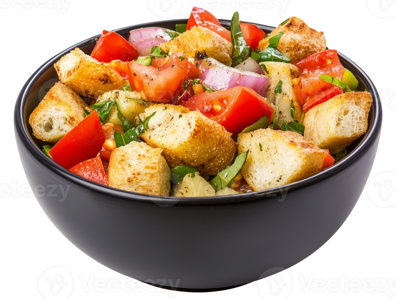 Fresh and Delicious Salad with Bread Croutons png