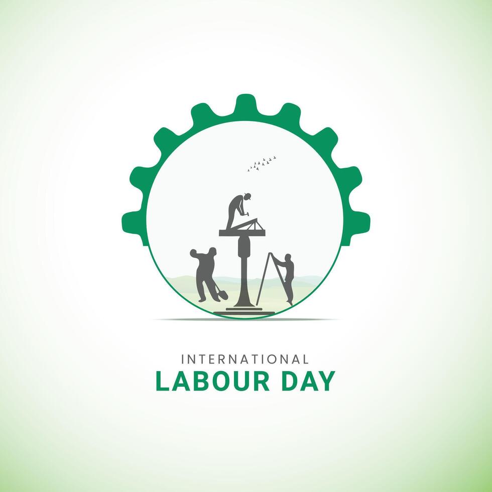 Clean International Labour Day, A Group of People in different Construction workers, Labor day, Social Media Post Design vector