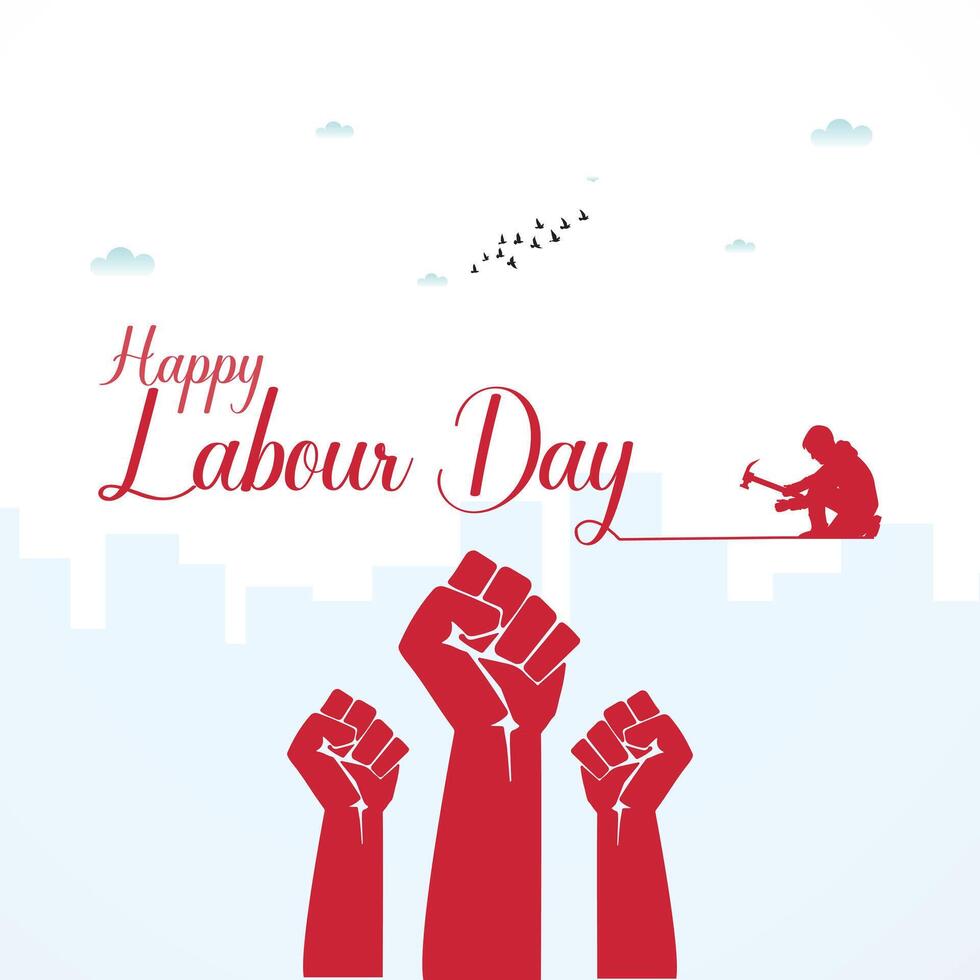 Respect International Labour Day, A Group of People in different Construction workers, Labor day, Social Media Post Design vector