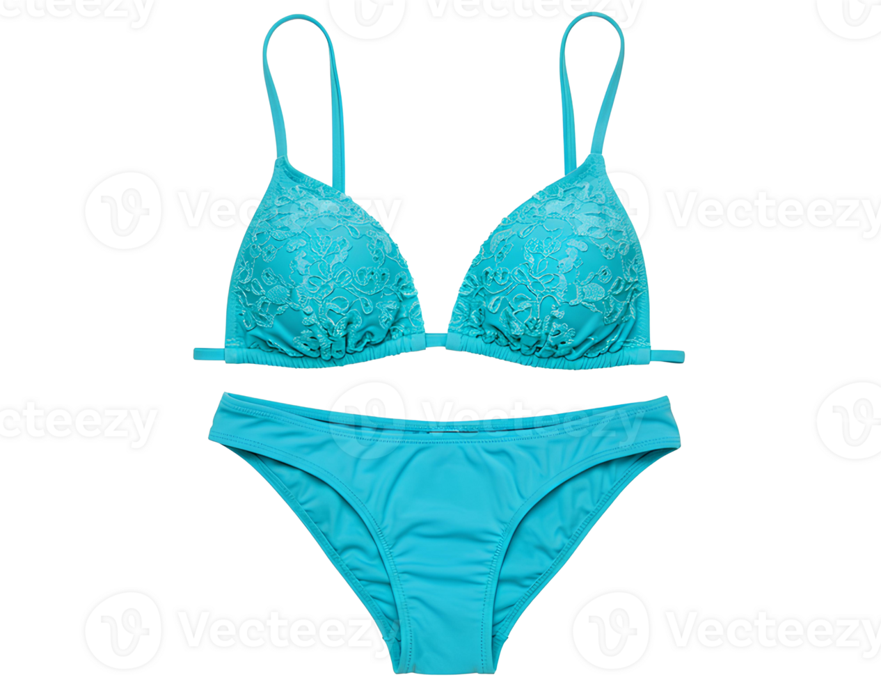 blue bikini swimsuit . women's swimwear bikini top view flat lay isolated. bikini for summer vacation png